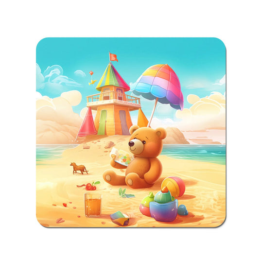 Bear On A Beach Holiday Coasters