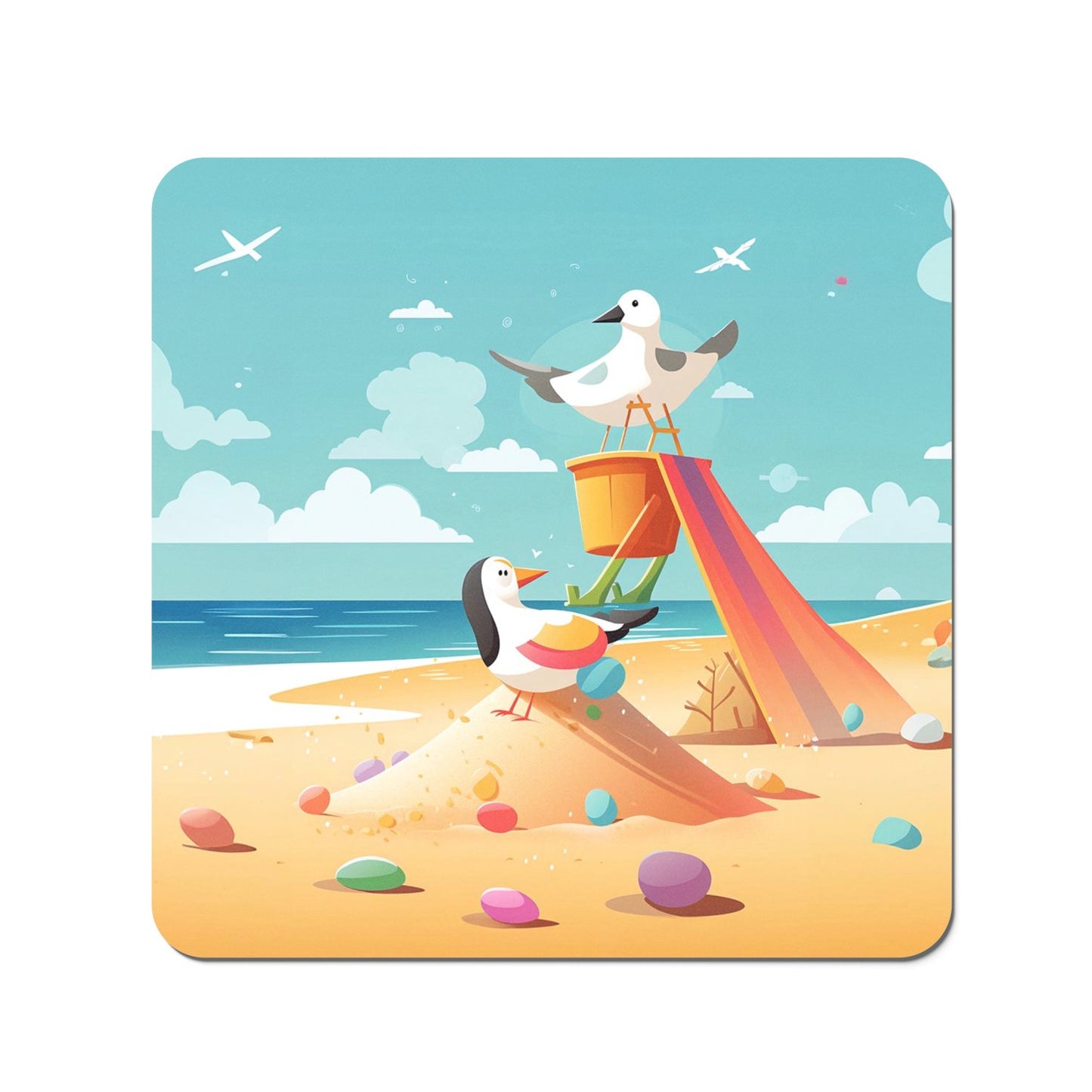 Seagulls On A Beach Holiday Coasters