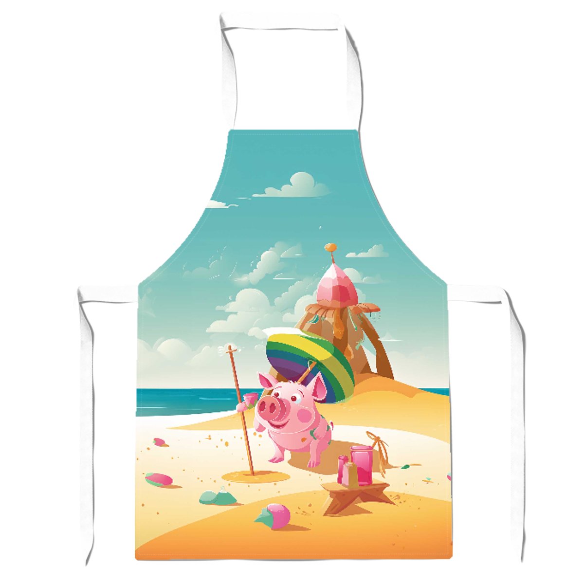 Piglet On A Beach Holiday Apron