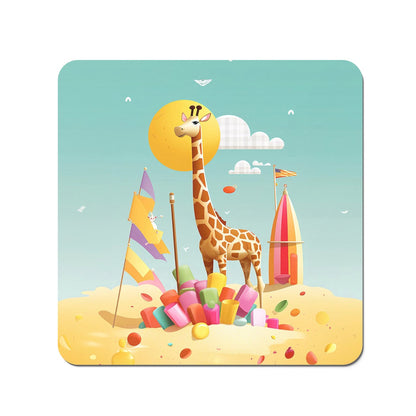 A Giraffe On A Beach Holiday Coasters