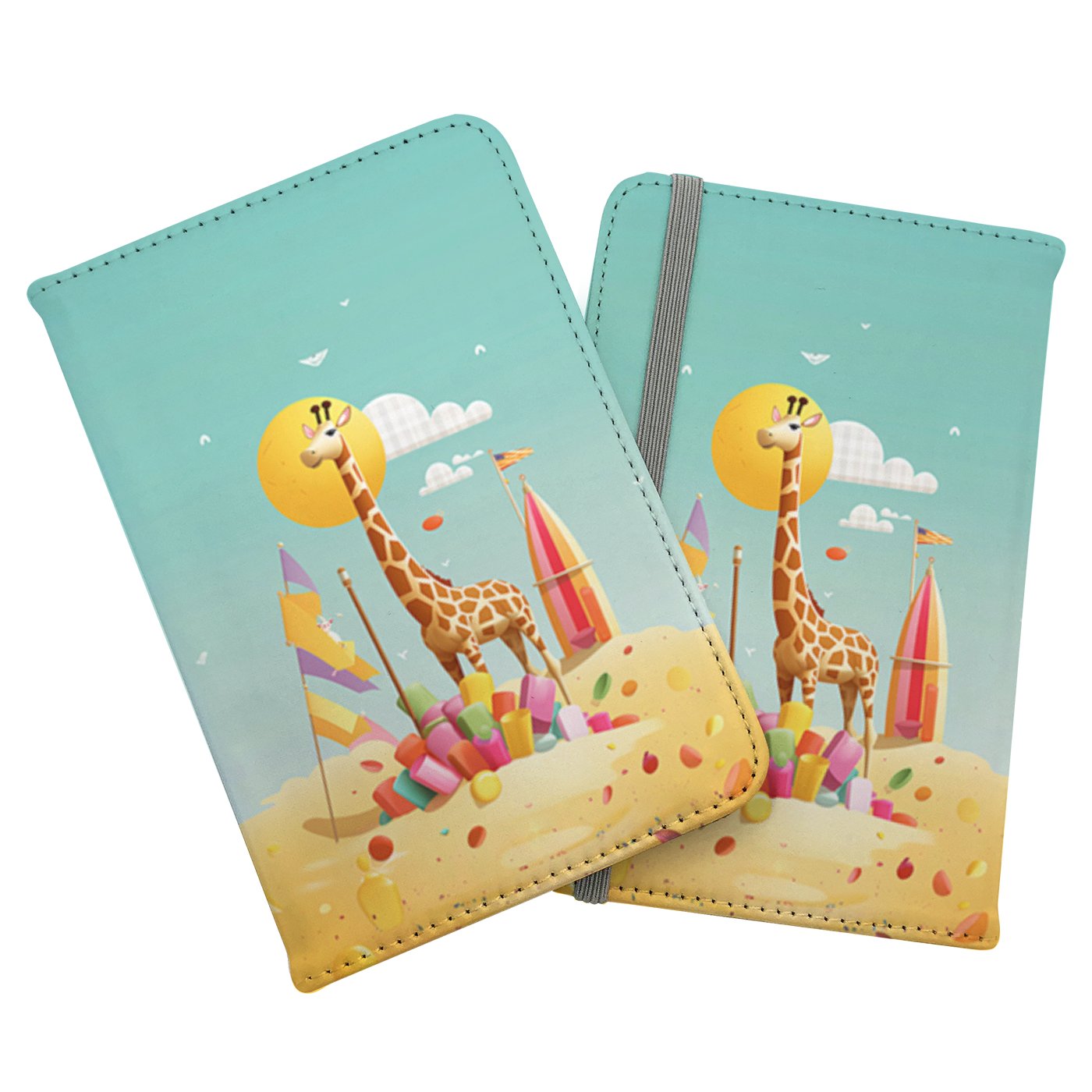 A Giraffe On A Beach Holiday Passport Cover