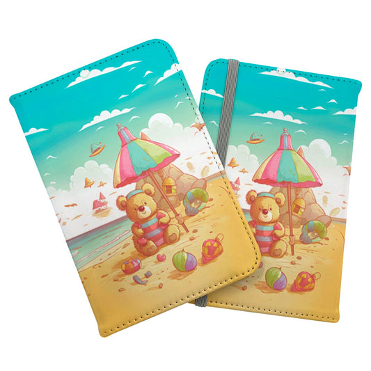 Lucky Teddy Bear On A Beach Holiday Passport Cover