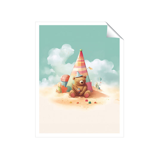 A Bear On A Beach Holiday Art Prints