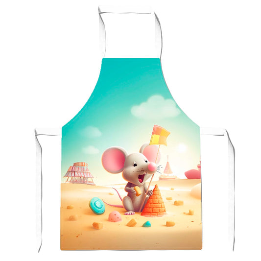 A Mouse On A Beach Holiday Apron