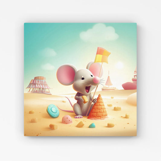 A Mouse On A Beach Holiday Canvas