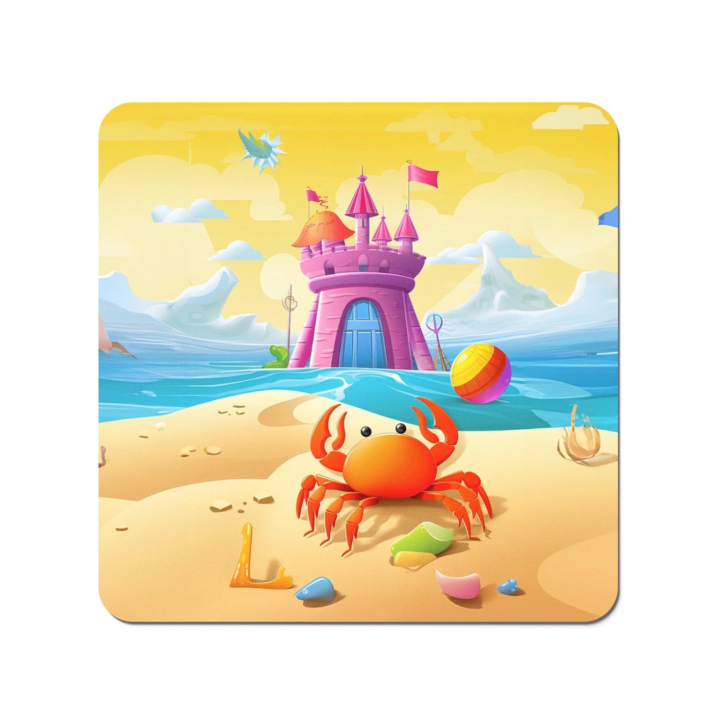 Orange Crab On A Beach Holiday Coasters