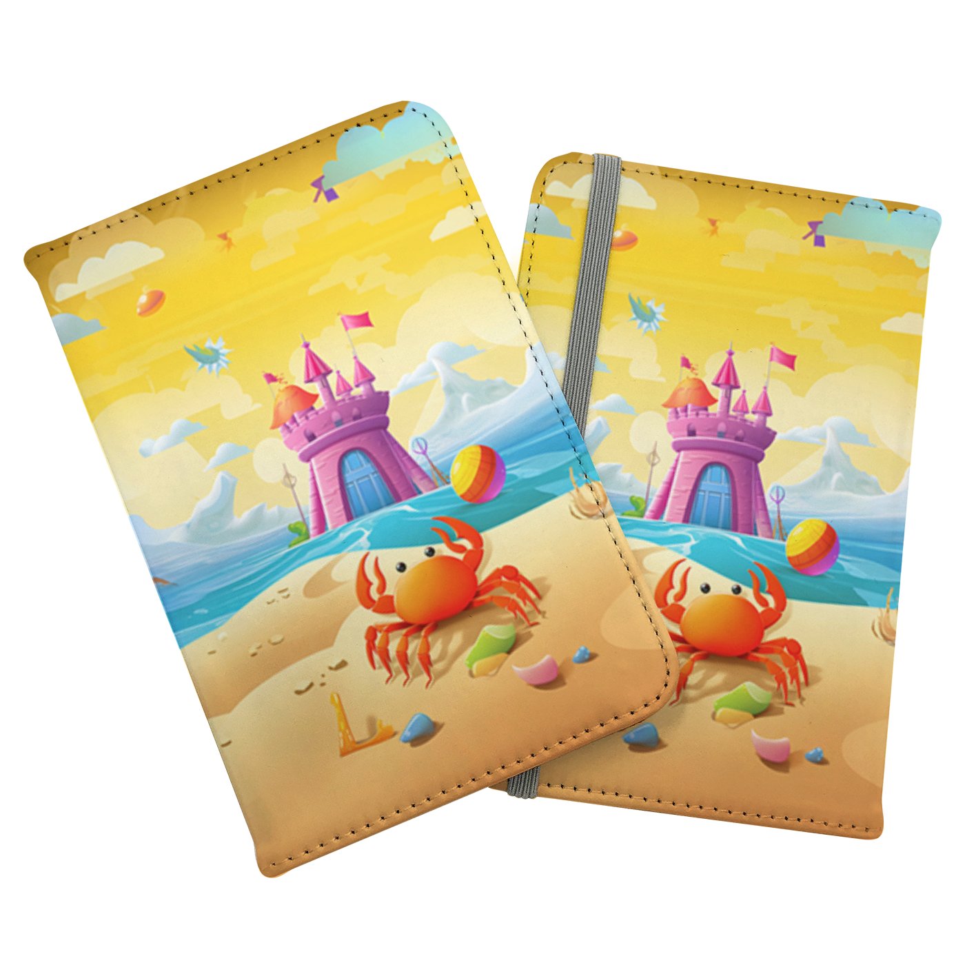 Orange Crab On A Beach Holiday Passport Cover