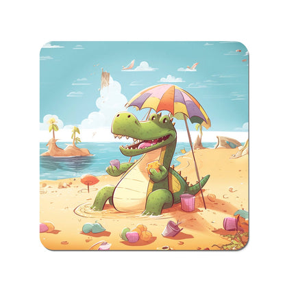 A Crocodile On A Beach Holiday Coasters