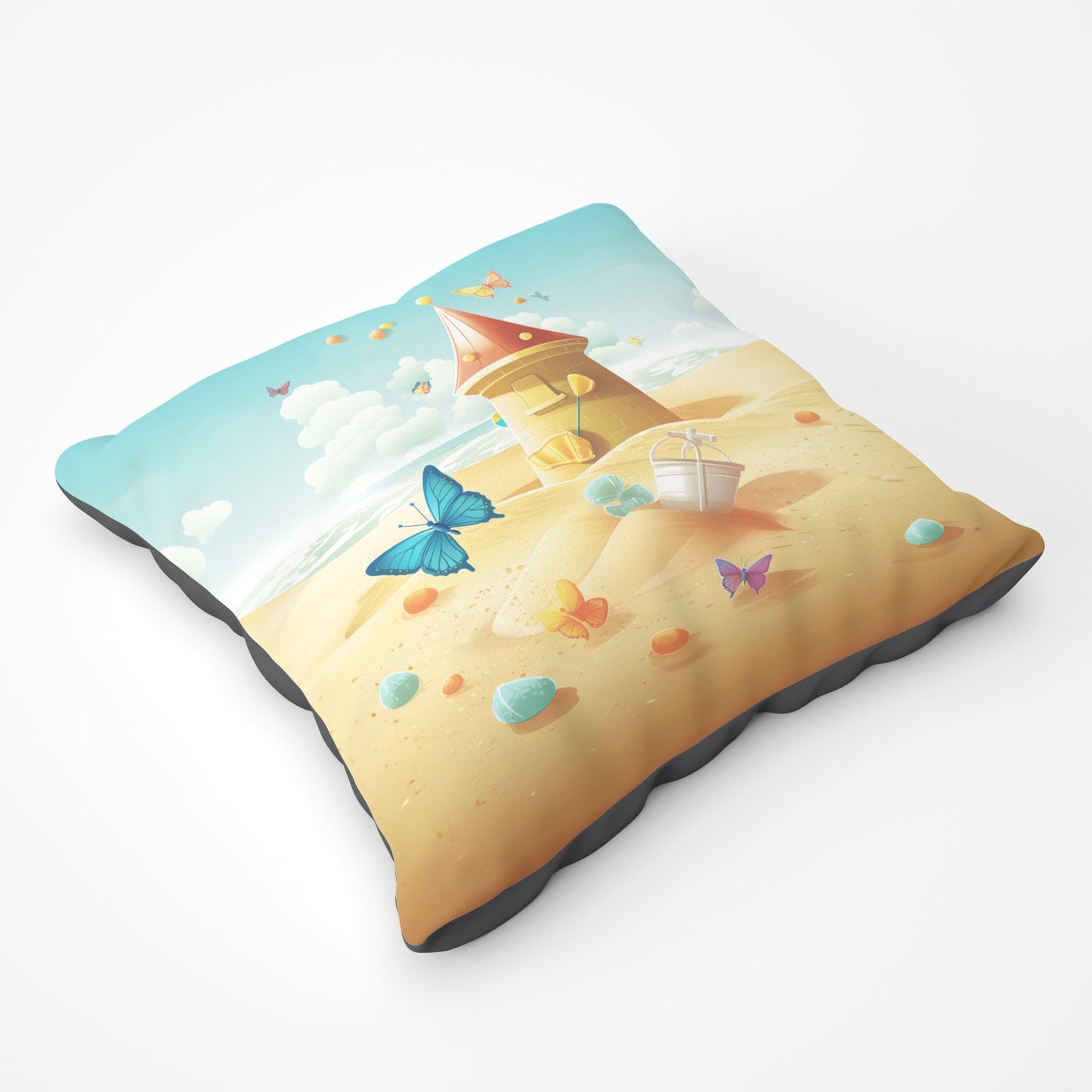 Butterflies On A Beach Holiday Floor Cushion