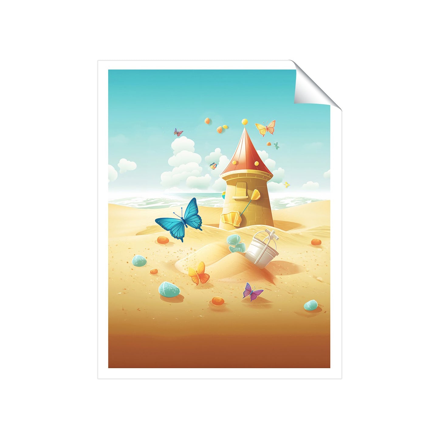 Butterflies On A Beach Holiday Art Prints