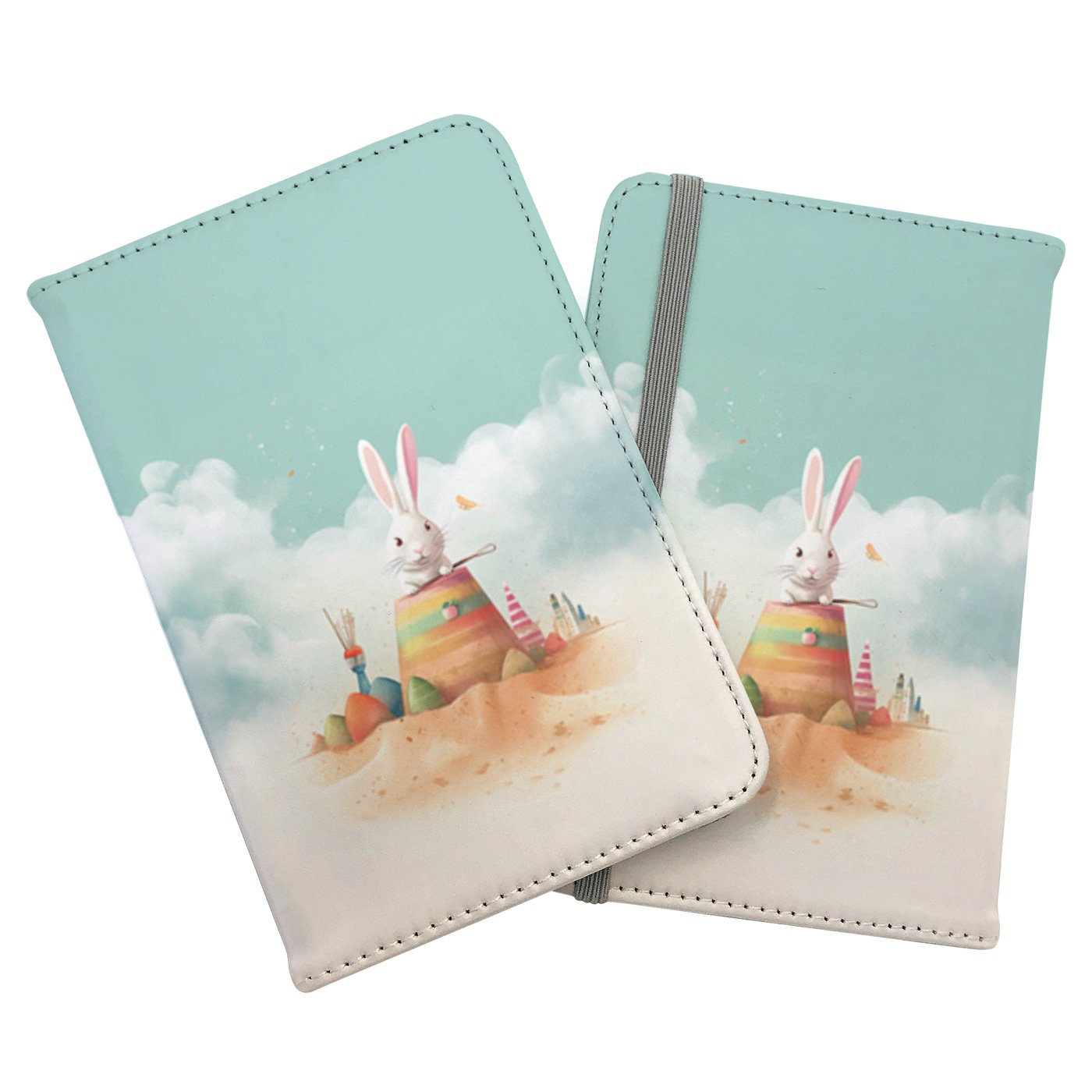 White Rabbit On A Beach Holiday Passport Cover