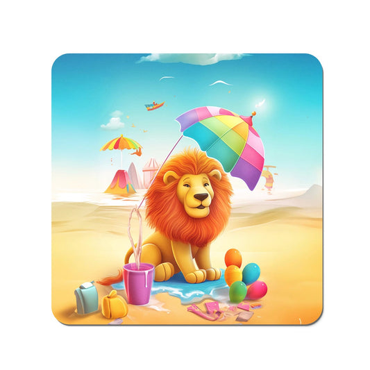 Lion On A Beach Holiday Coasters