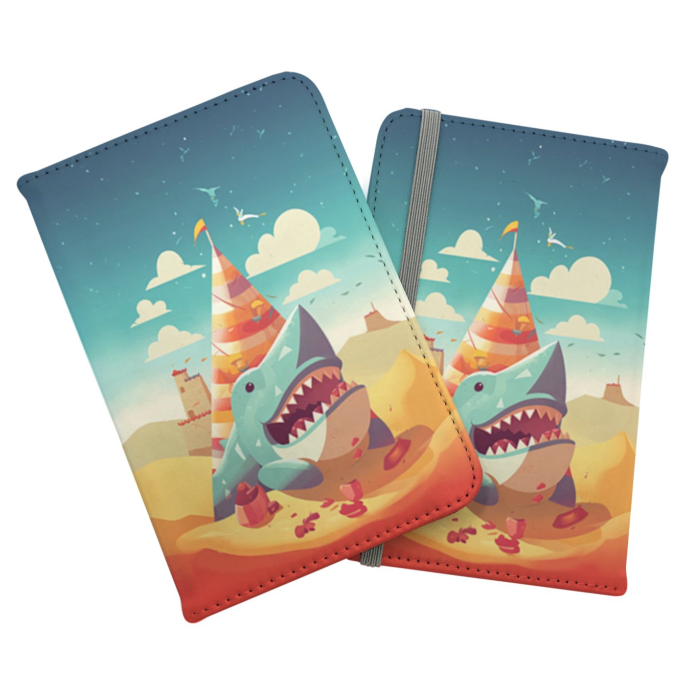 Shark On A Beach Holiday Passport Cover