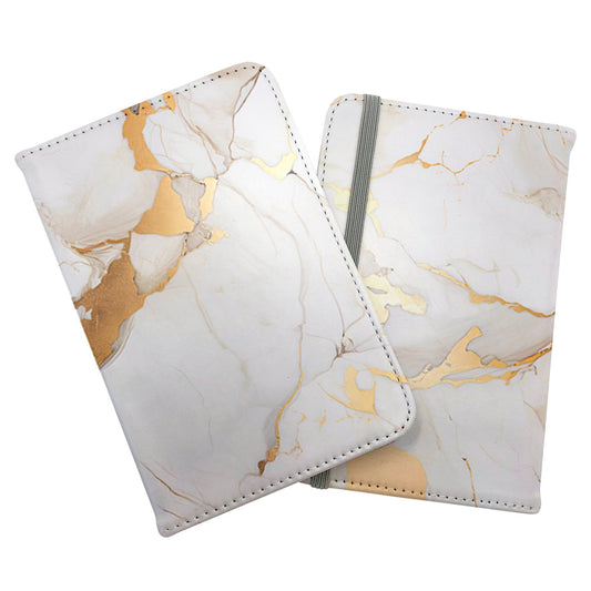 White Marble With Gold Passport Cover