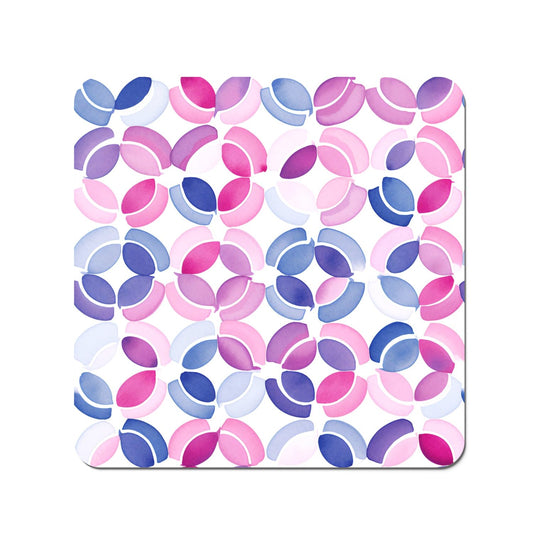 Interlocking Pink Blue Shape Coasters