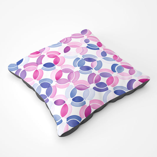 Interlocking Pink Blue Shape Floor Cushion