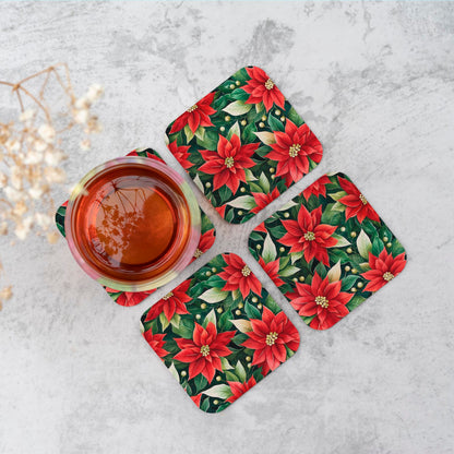 Poinsetta Watercolour Coasters