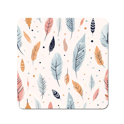 Pastel Feather Pattern Coasters