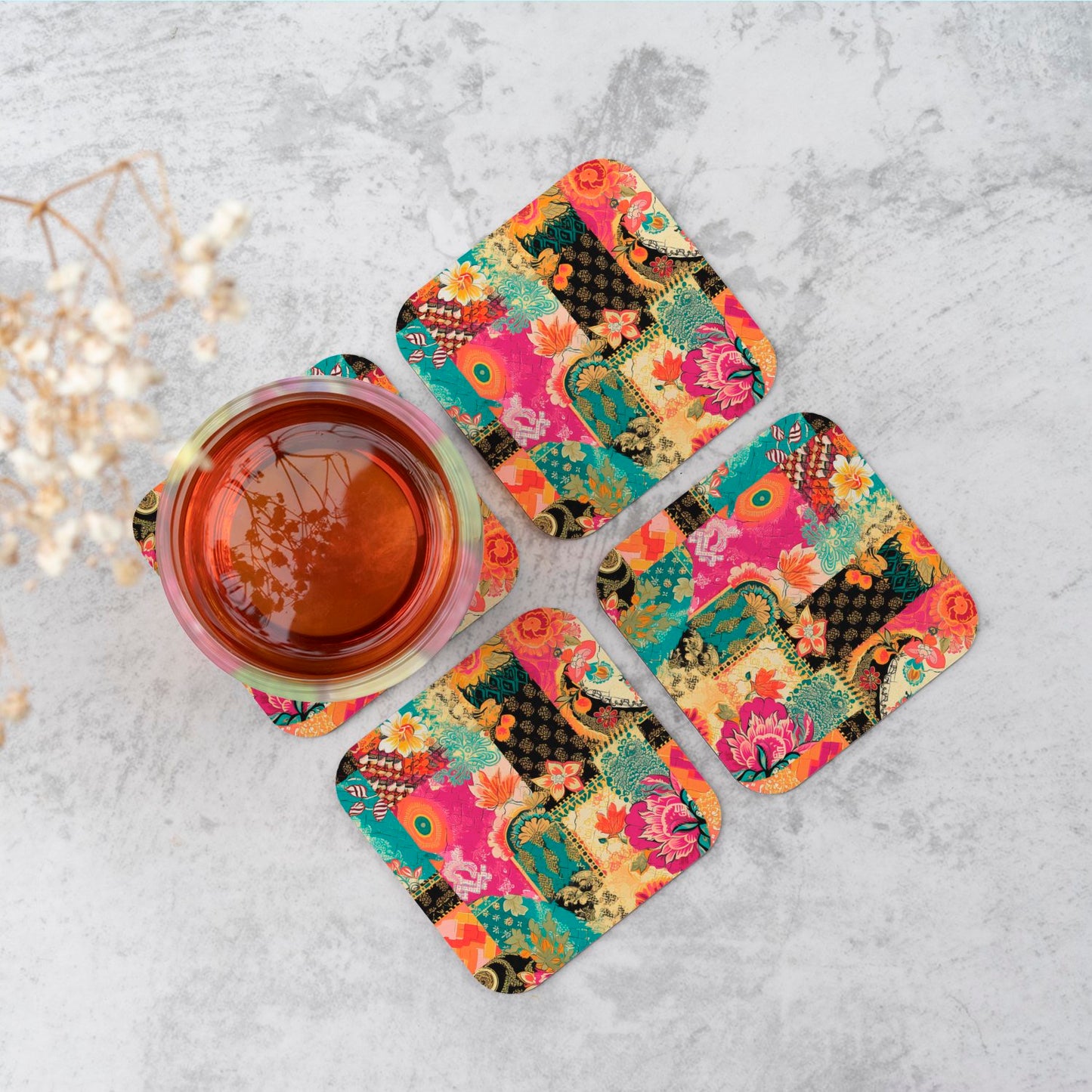 Patchwork Mixed Textiles Coasters