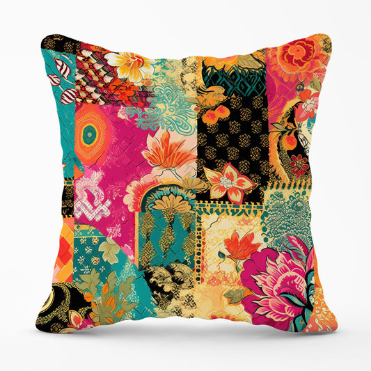 Patchwork Mixed Textiles Outdoor Cushion