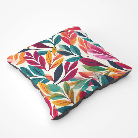 Bright Leaves Pattern Floor Cushion