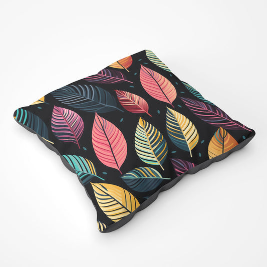 Colourful Leaves Pattern Floor Cushion