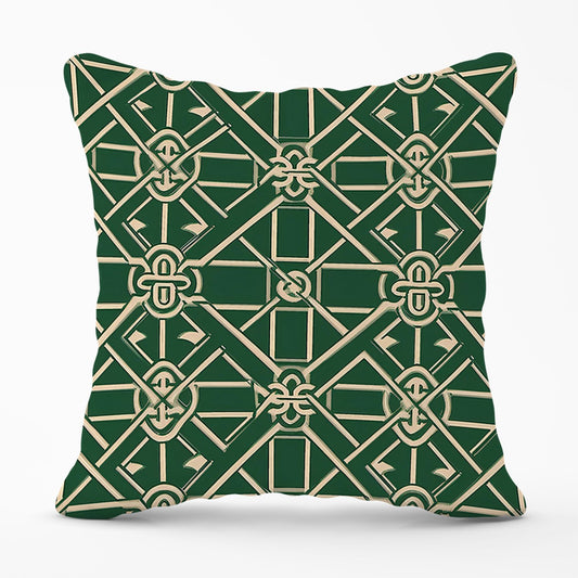 Green Lattice Design Outdoor Cushion