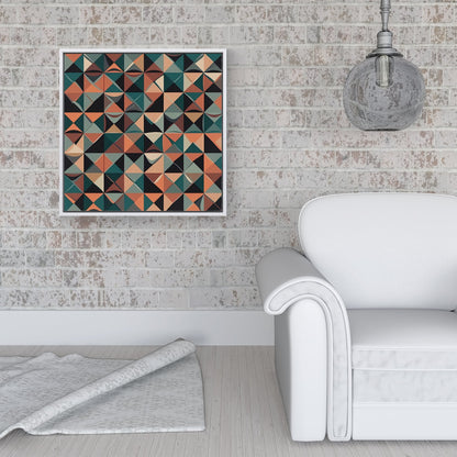 Geometric Print Pattern Framed Canvas