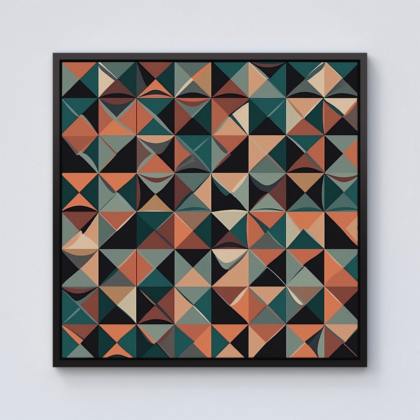 Geometric Print Pattern Framed Canvas