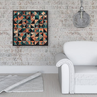 Geometric Print Pattern Framed Canvas