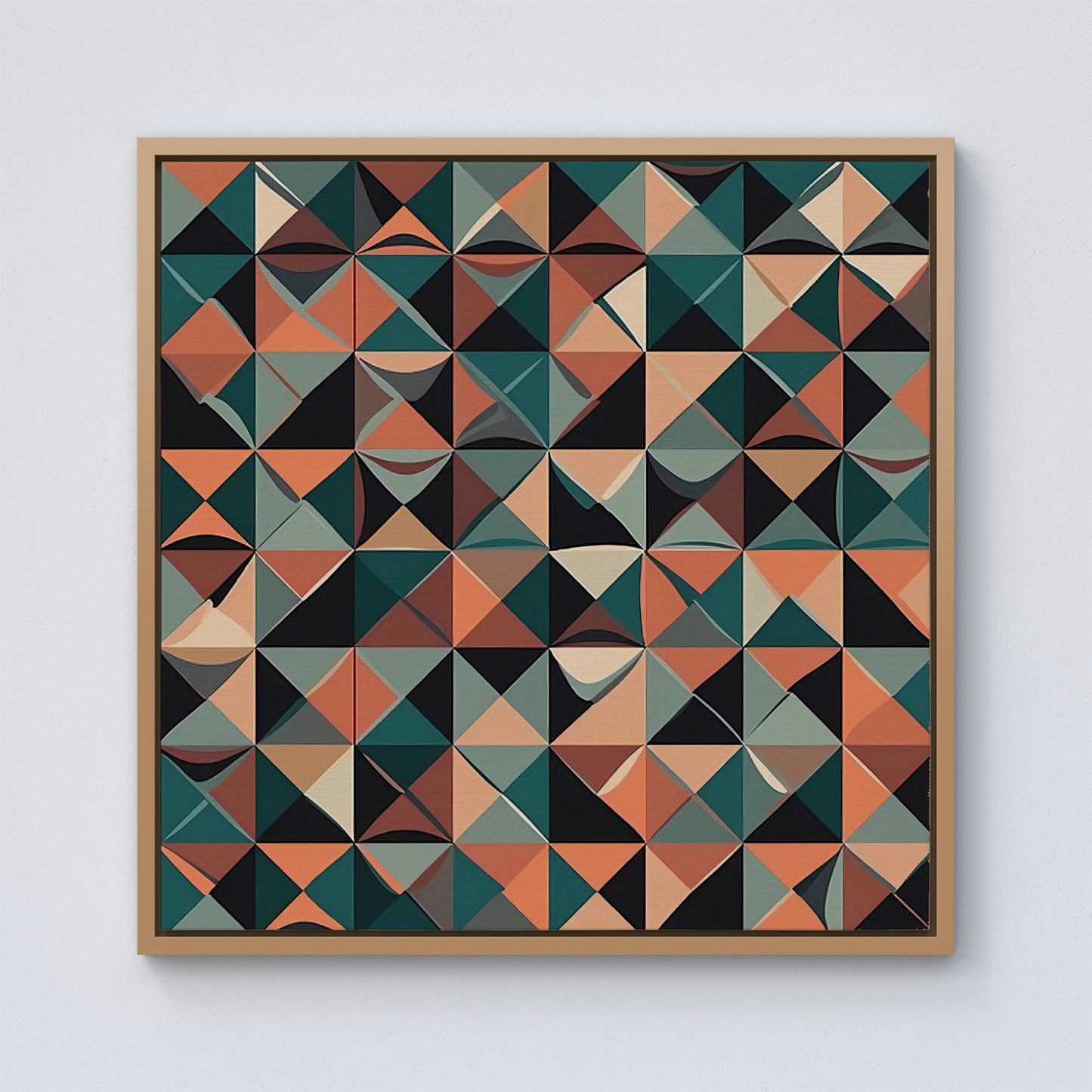 Geometric Print Pattern Framed Canvas