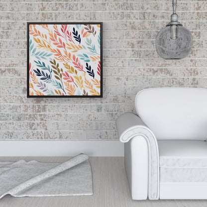 Colouful Sping Leaves Framed Canvas