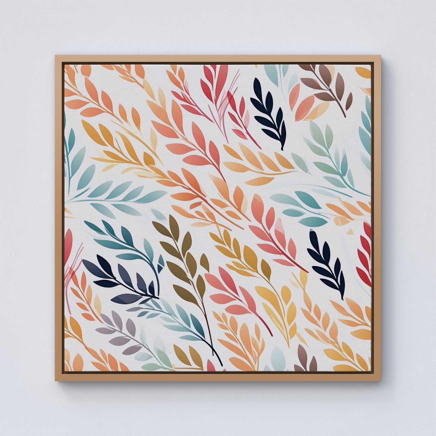 Colouful Sping Leaves Framed Canvas