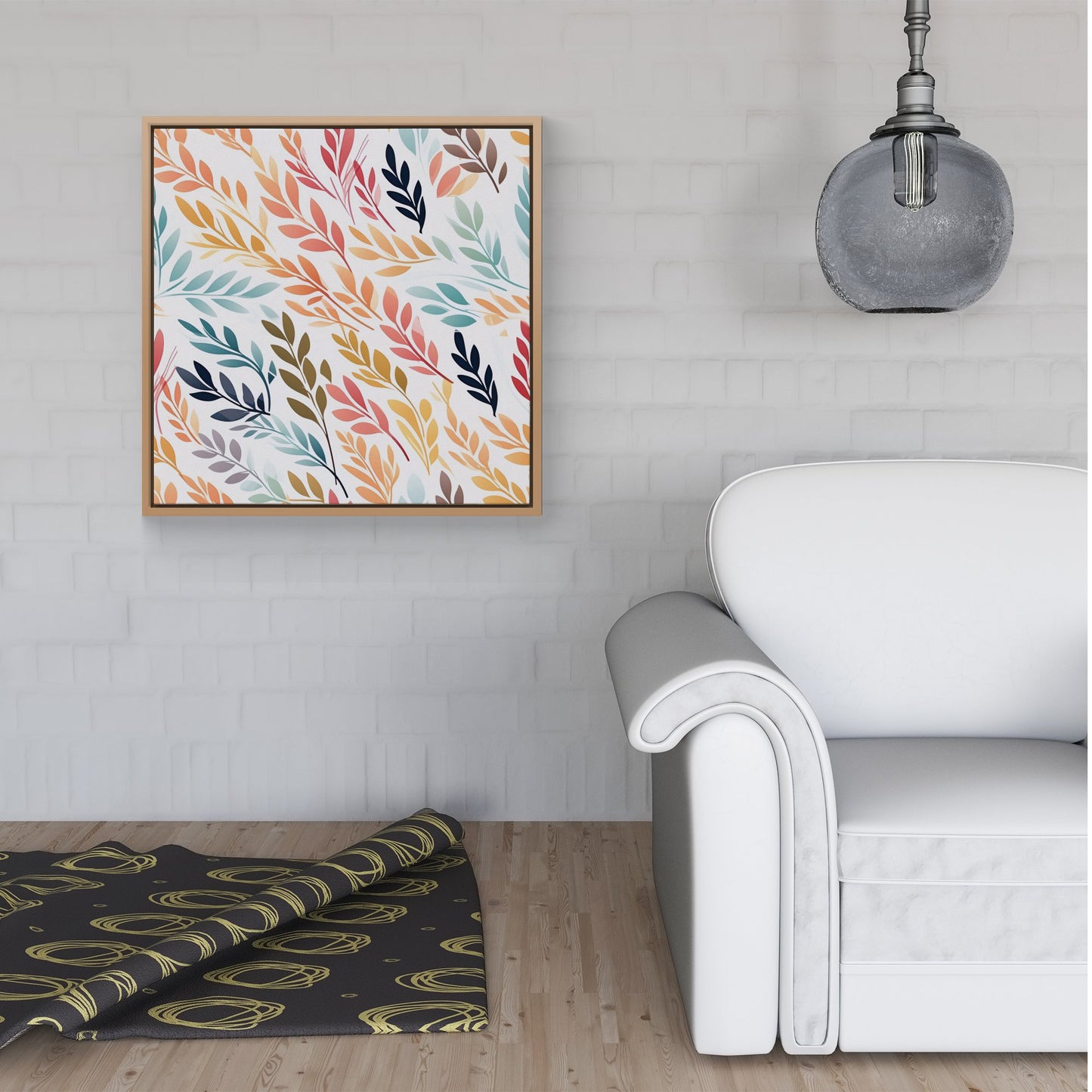 Colouful Sping Leaves Framed Canvas