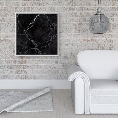 Black Marble Pattern Framed Canvas