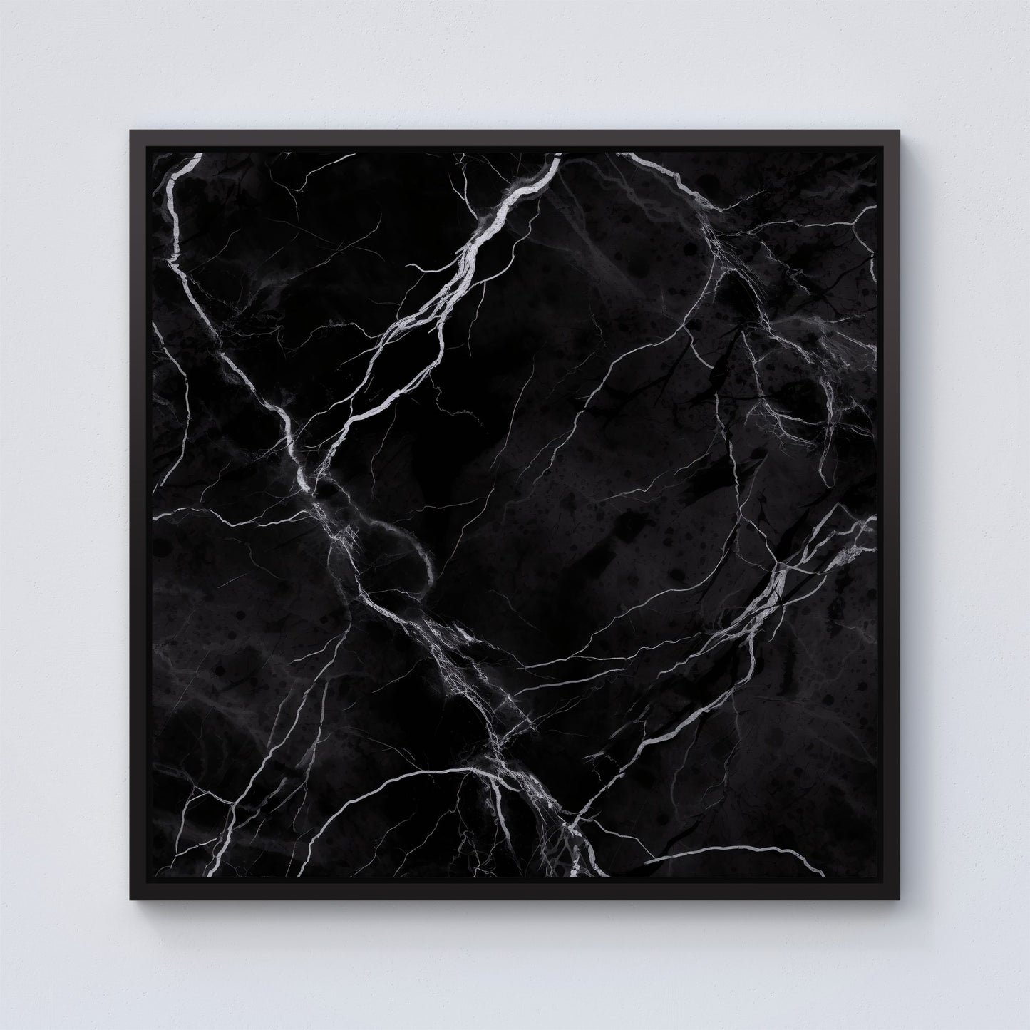 Black Marble Pattern Framed Canvas