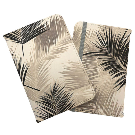 Black And White Tropical Palm Leaves Passport Cover