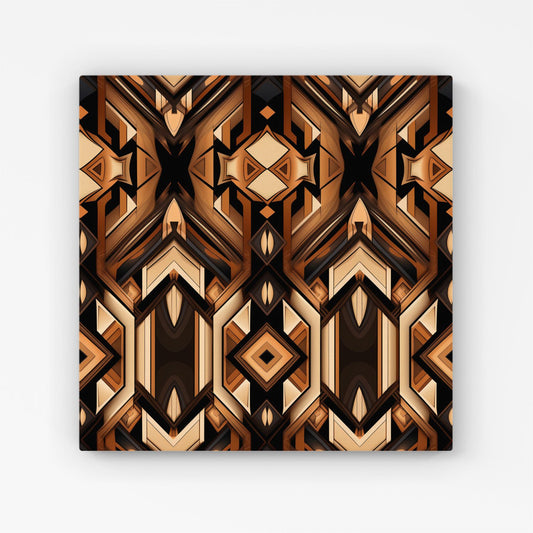 Black And Brown Intricate Pattern Canvas