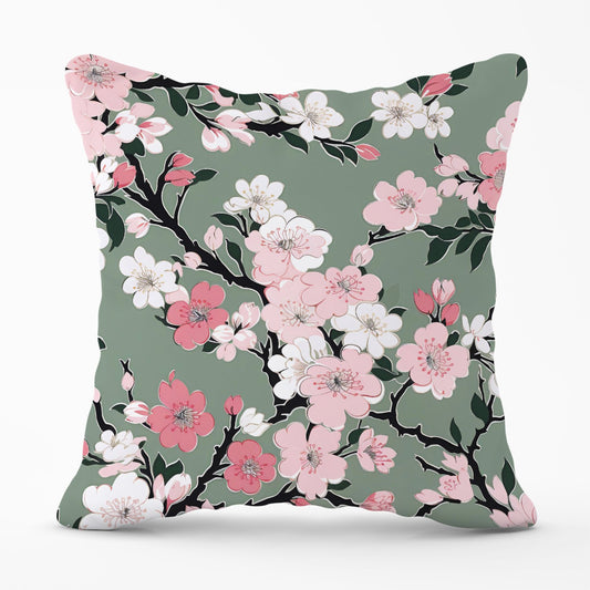 Pink Floral Abstract Pattern Outdoor Cushion