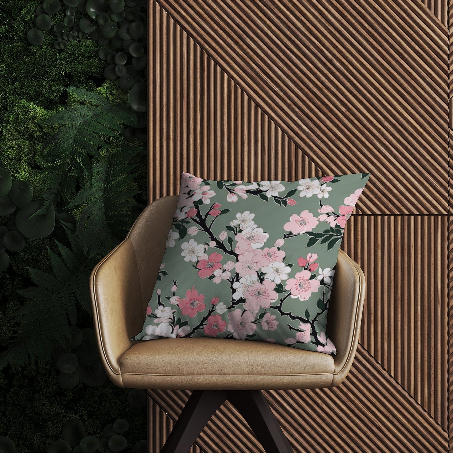 Pink Floral Abstract Pattern Outdoor Cushion