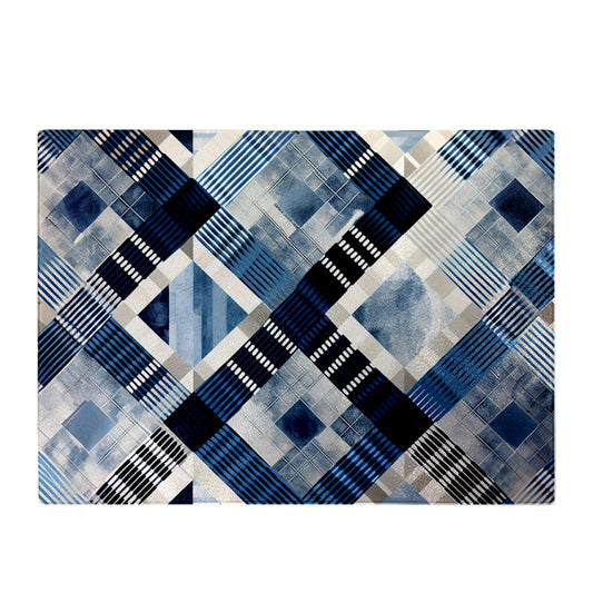 Checkered Square Black And Blue Chopping Board