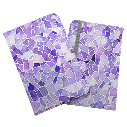 Purple and White Mosaic Design Passport Cover