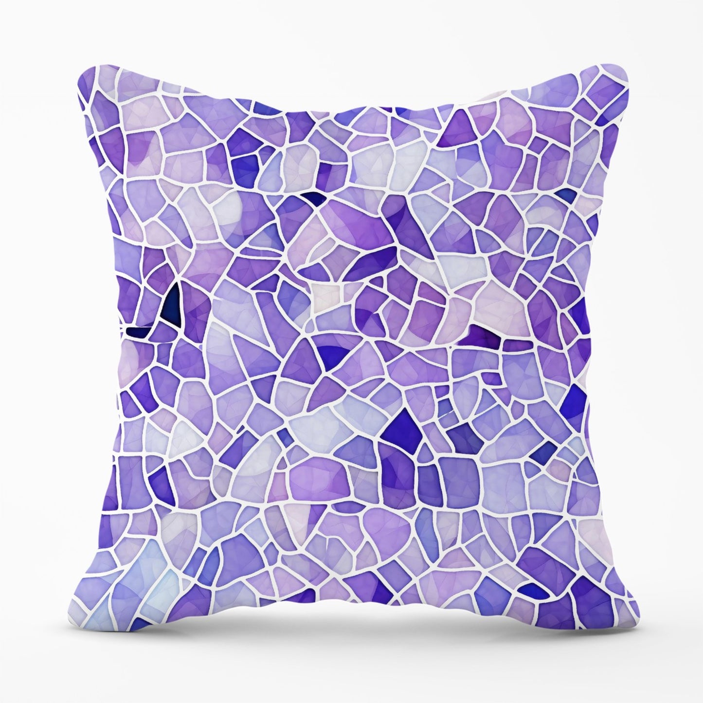 Purple and White Mosaic Design Outdoor Cushion