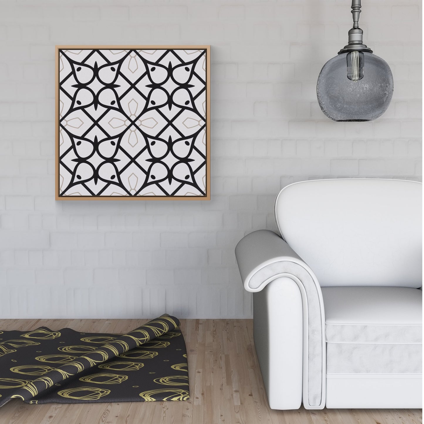 Arabic Style Pattern Framed Canvas