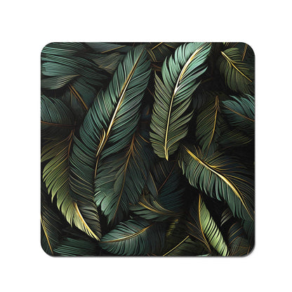 Green and Gold Leaves Coasters