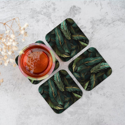 Green and Gold Leaves Coasters