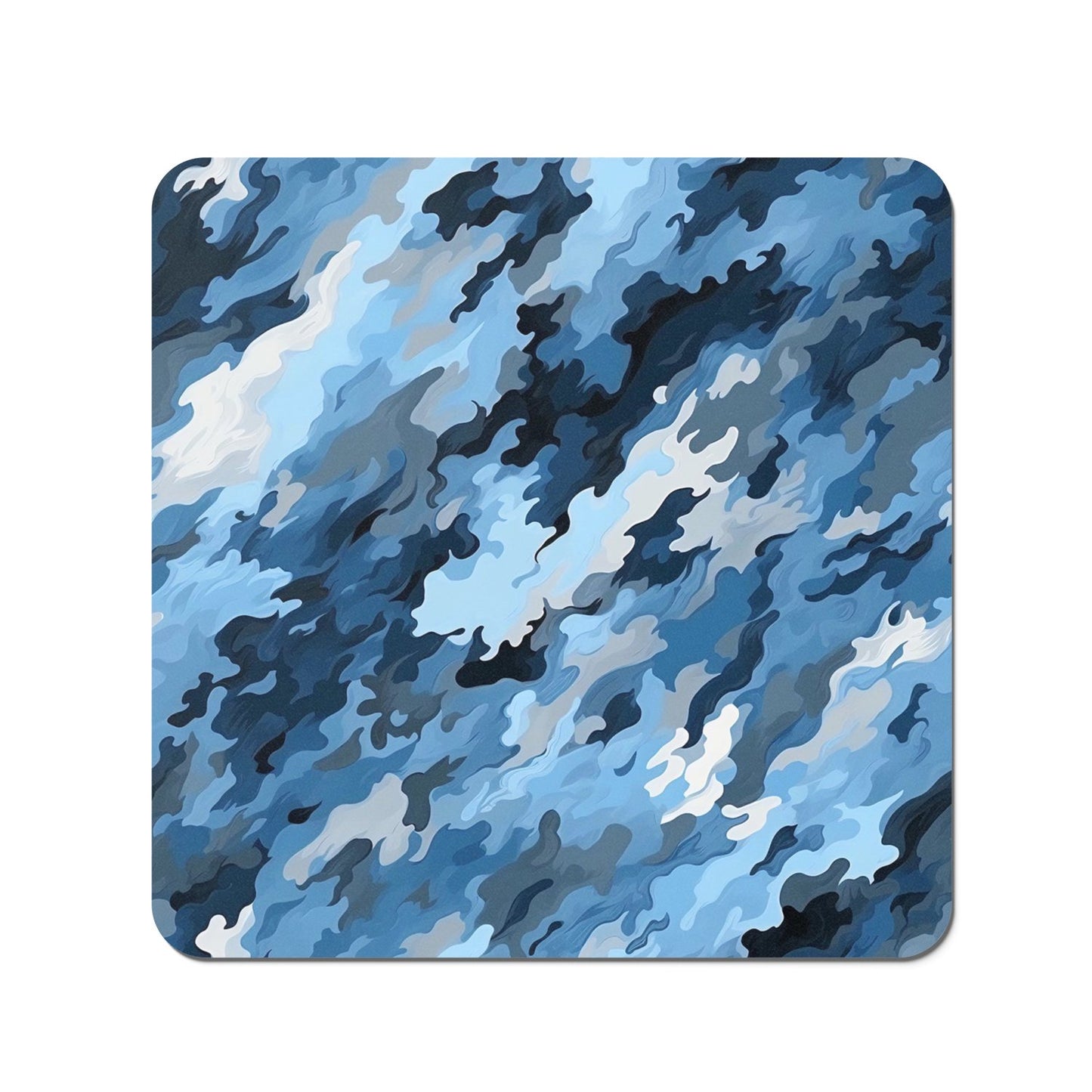 Blue And Grey Canvas Brushstrokes Coasters