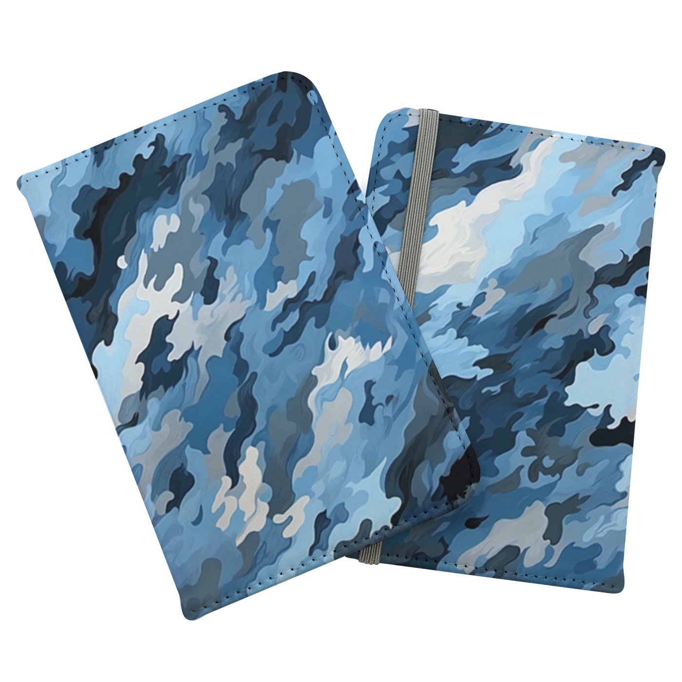 Blue And Grey Canvas Brushstrokes Passport Cover