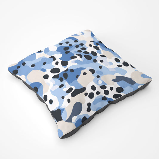 Blue Camouflage Pattern Floor Cushion