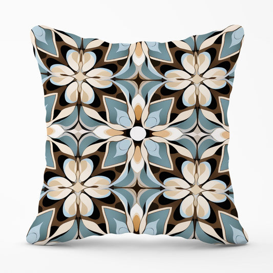 Beige And Brown Abstract Pattern Outdoor Cushion